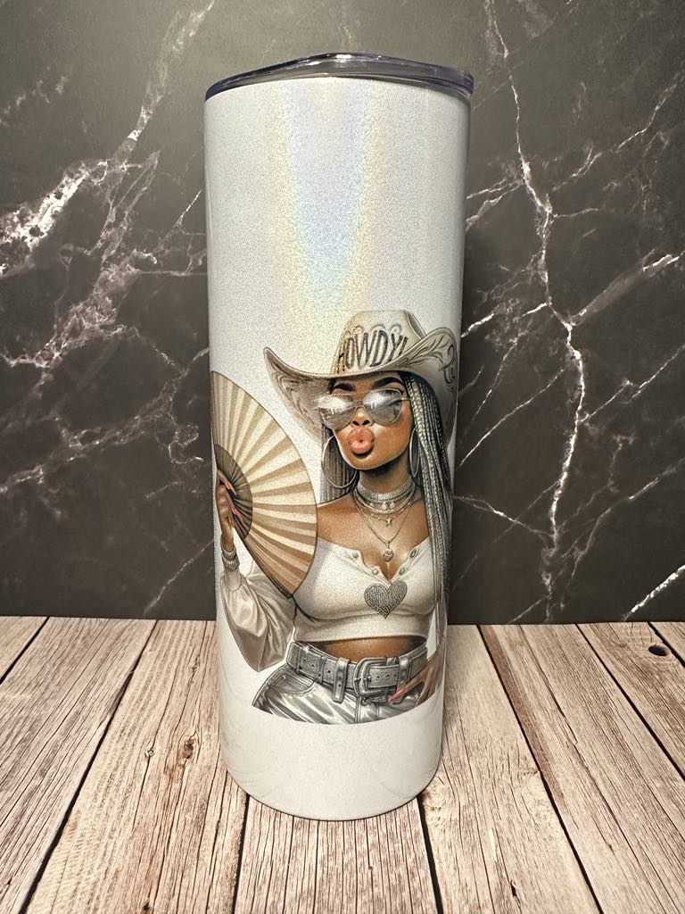 Cowgirl Shimmery Tumbler